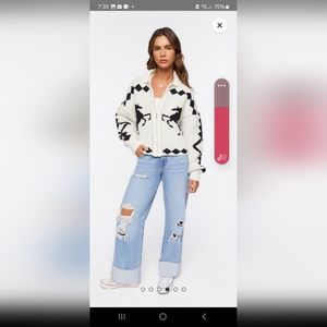 Horse zip-up sweater